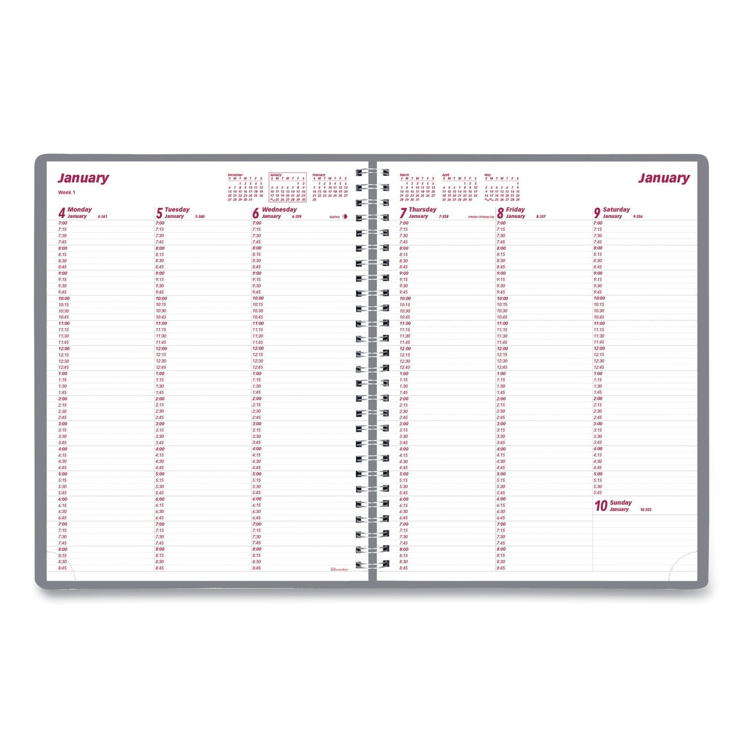 Brownline Mountains Weekly Appointment Book, Mountains Photography, 11 x 8.5, Blue/Green Cover, 12-Month (Jan to Dec): 2023