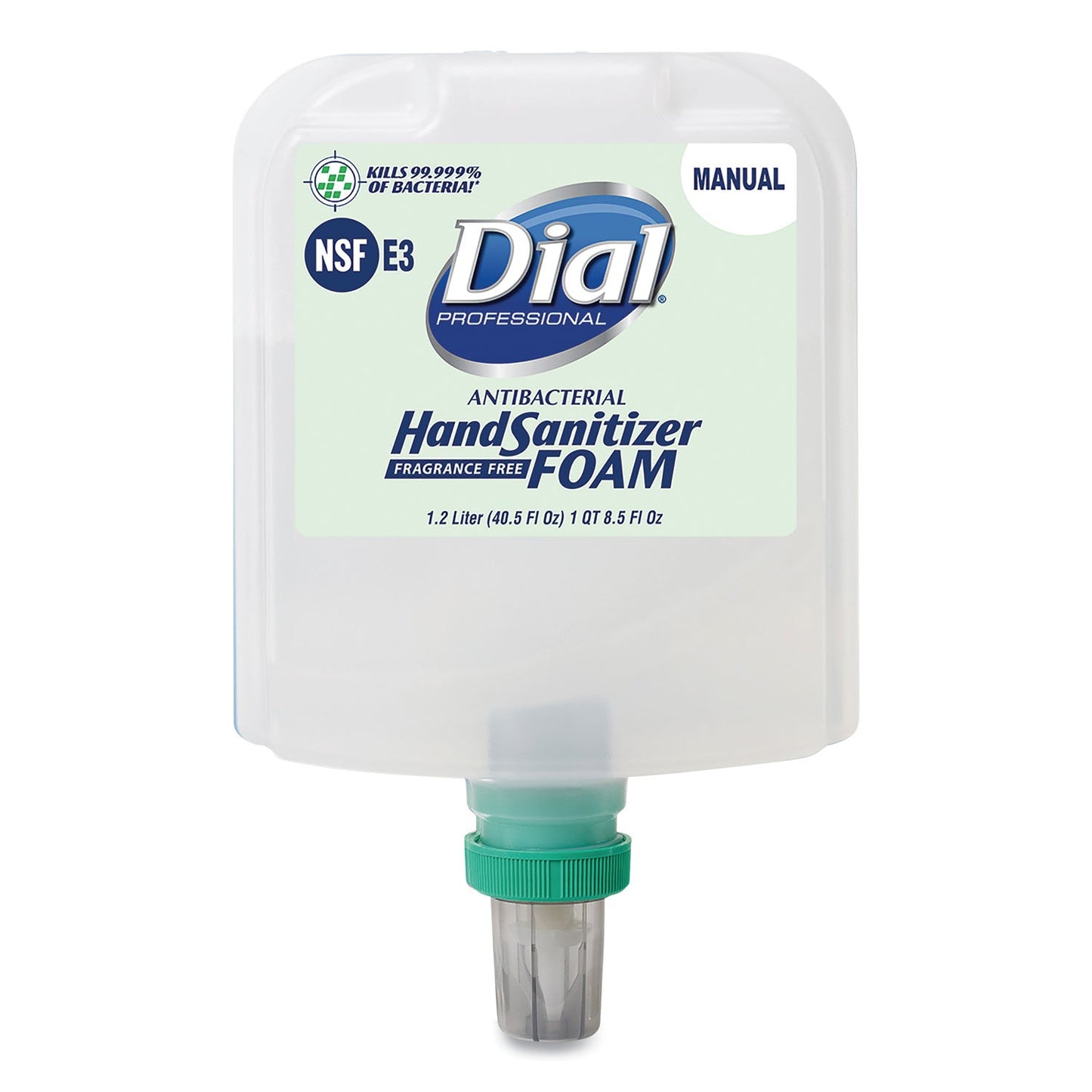 Dial Antibacterial Foaming Hand Sanitizer Refill for Dial 1700 Dispenser, 1.2 L Refill, Fragrance-Free, 3/Carton