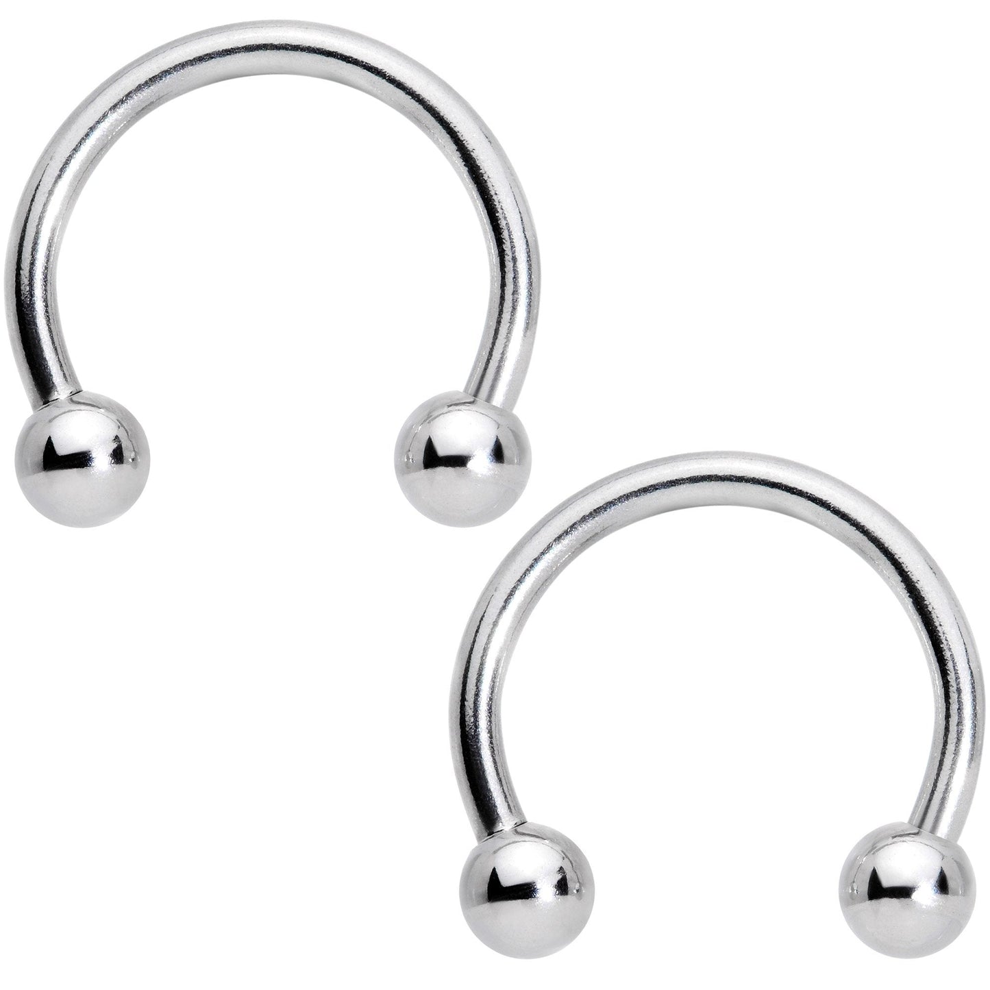 14G 9/16 1/2 Aqua Gem Flower Horseshoe Barbell Nipple Ring Set