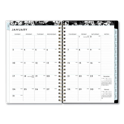 Blue Sky Baccara Dark Create-Your-Own Cover Weekly/Monthly Planner, Floral, 8 x 5, Gray/Black/Gold Cover, 12-Month (Jan-Dec): 2023