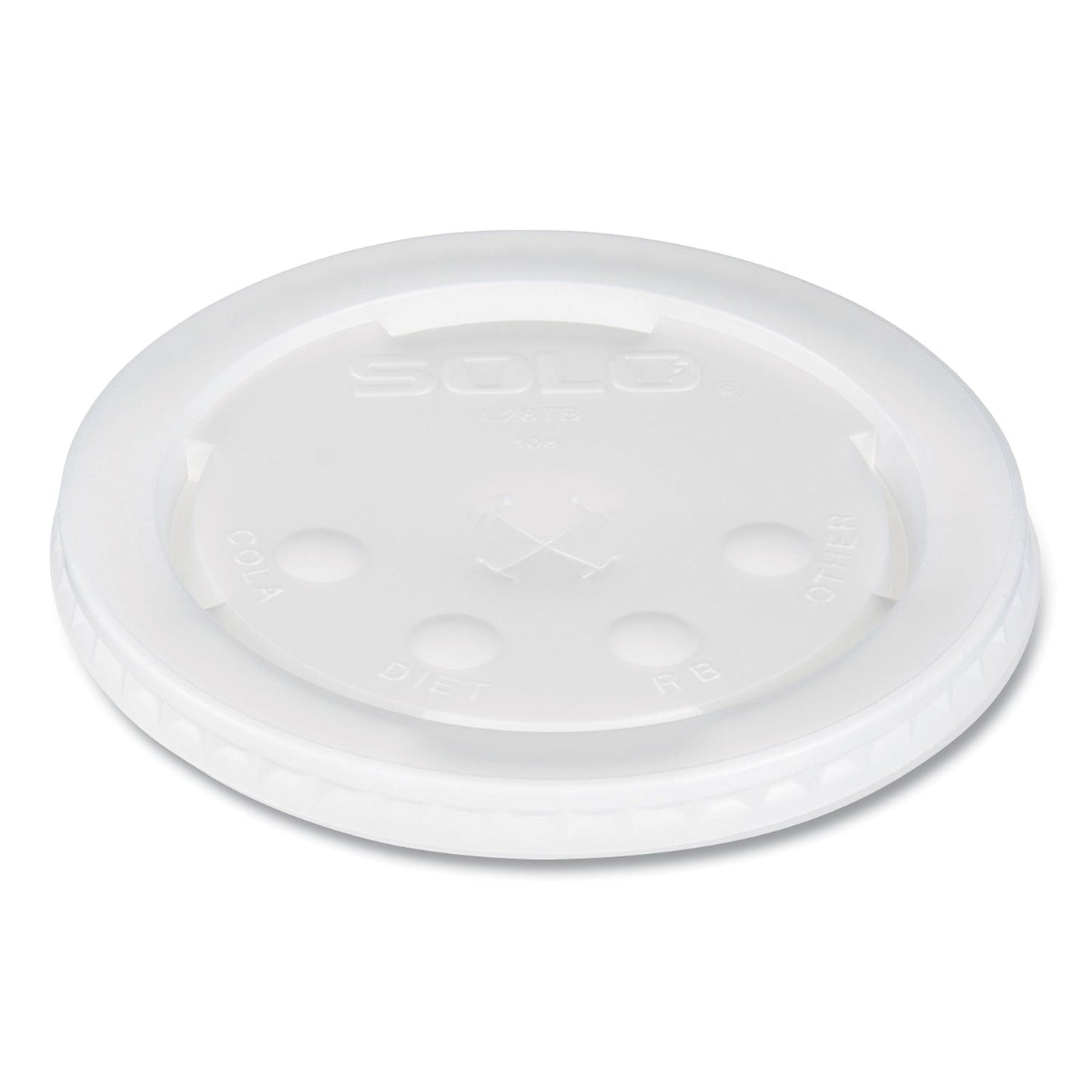 Dart Polystyrene Plastic Flat Straw-Slot Cold Cup Lids, Fits 28 oz Cups, Translucent, 960/Carton
