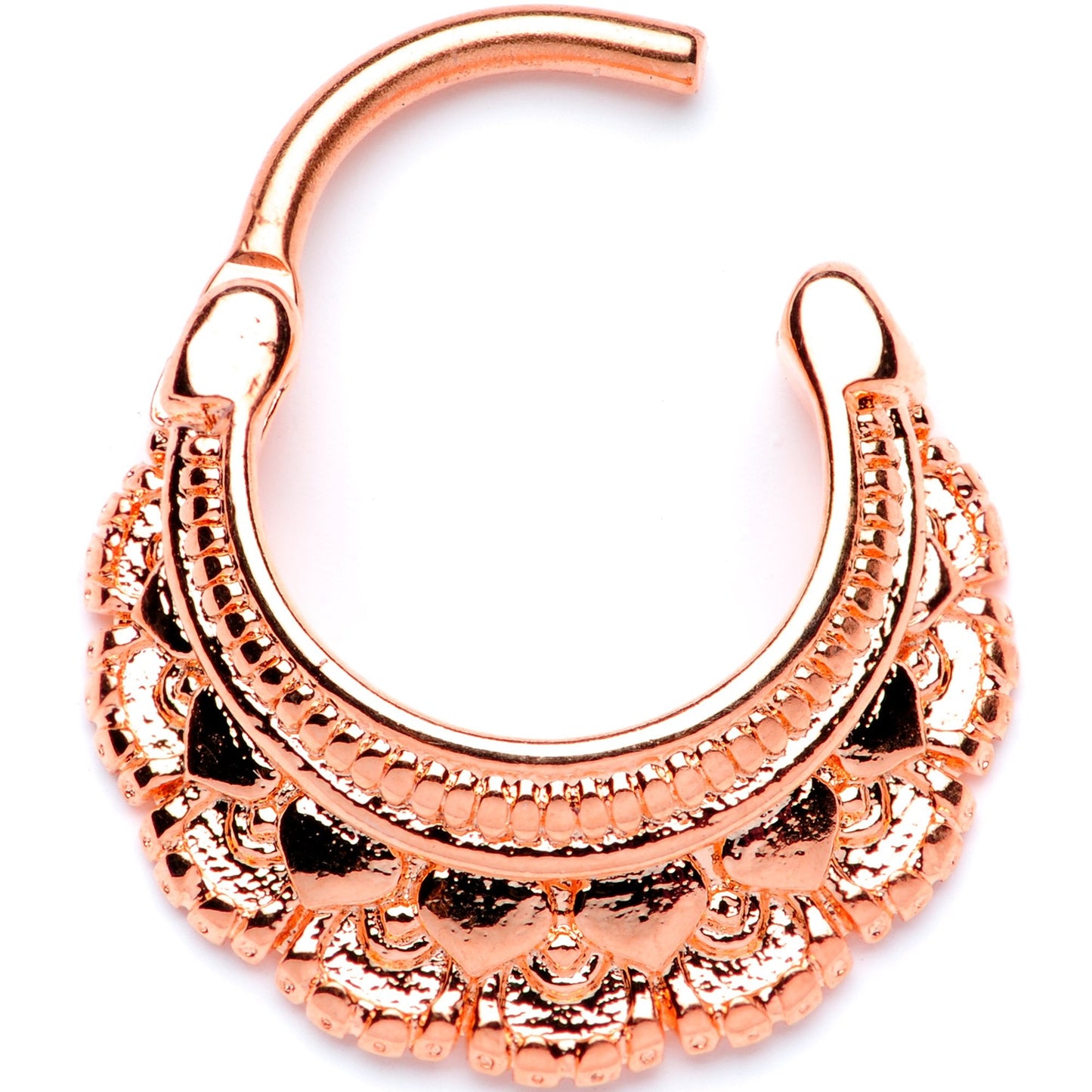 16G 3/8 Rose Gold Tone Always Elegant Septum Clicker