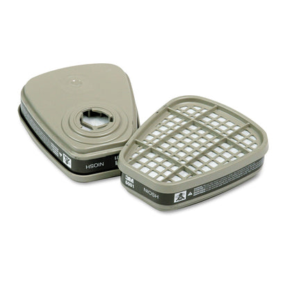 3M 6001 Respirator Cartridge for Certain Organic Vapors, 2/Pack