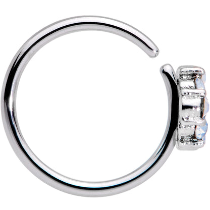 20G 5/16 Blue White Faux Opal Cross Seamless Circular Ring