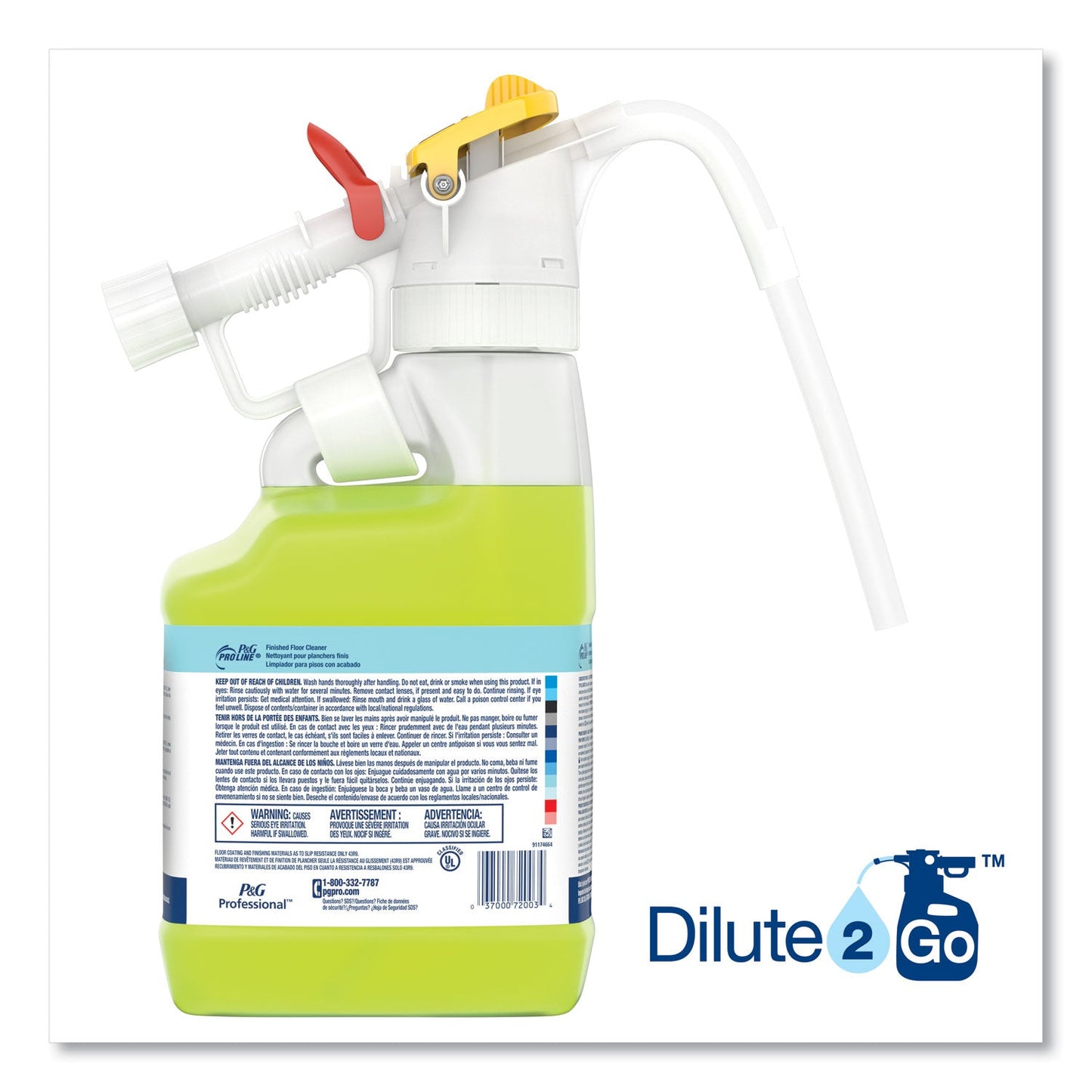 P&G Professional Dilute 2 Go, P and G Pro Line Finished Floor Cleaner, Fresh Scent, 4.5 L Jug, 1/Carton