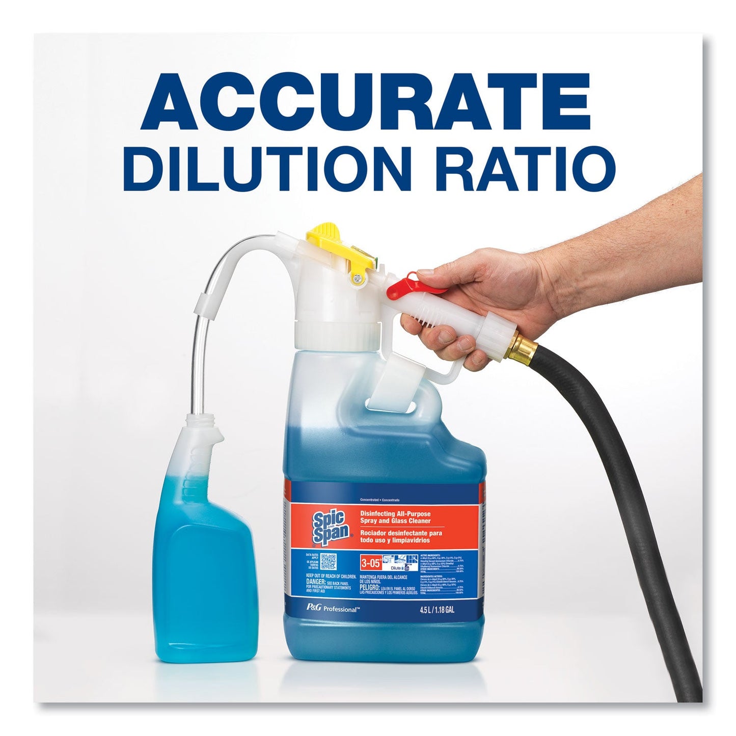 P&G Professional Dilute 2 Go, Spic and Span Disinfecting All-Purpose Spray and Glass Cleaner, Fresh Scent, , 4.5 L Jug, 1/Carton