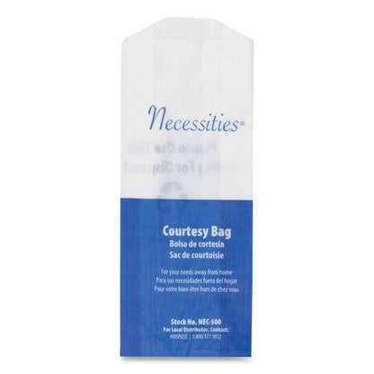 HOSPECO Feminine Hygiene Convenience Disposal Bag, 3" x 7.75", White, 500/Carton