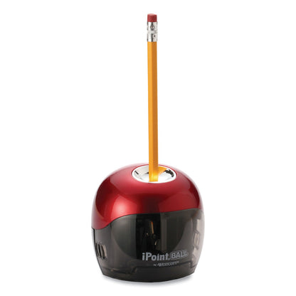 Westcott iPoint Ball Battery Sharpener, Battery-Powered, 3 x 3.25, Red/Black