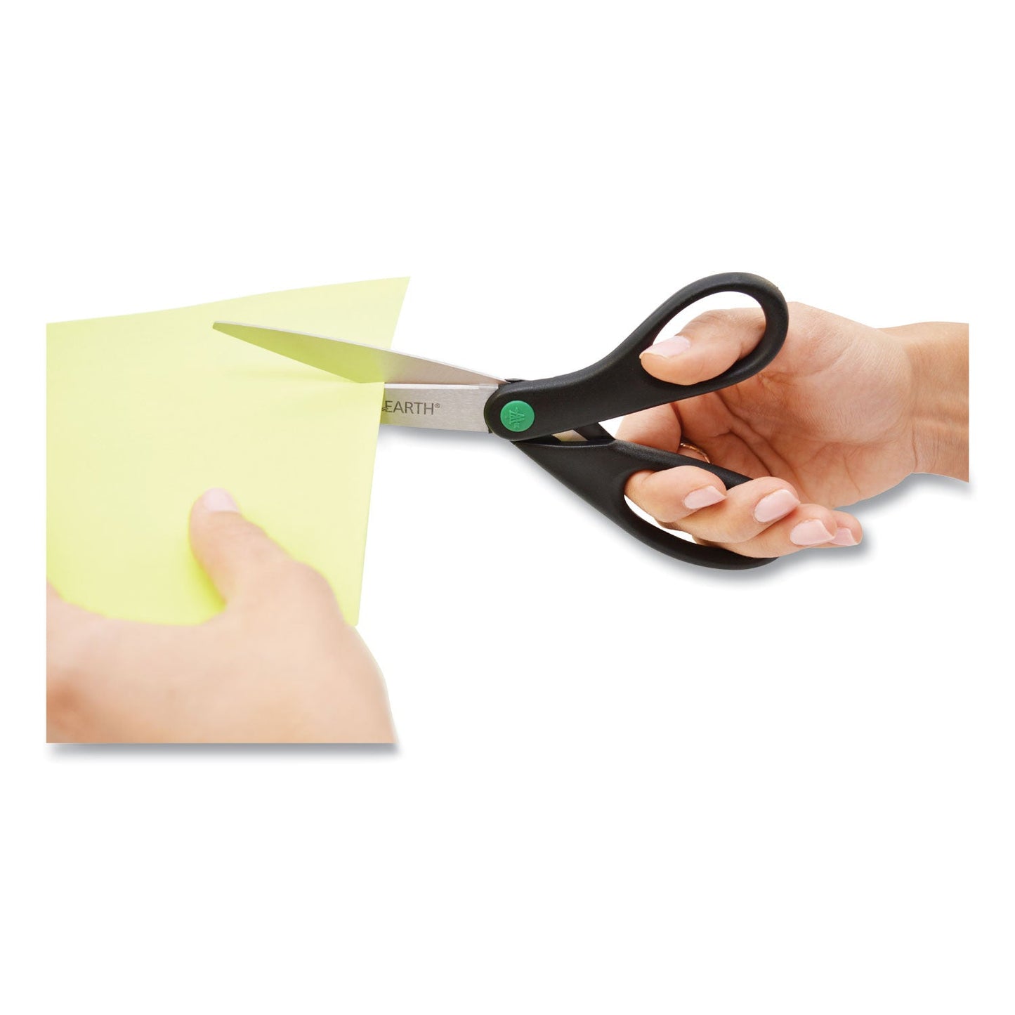Westcott KleenEarth Scissors, 8" Long, 3.25" Cut Length, Black Straight Handles, 2/Pack