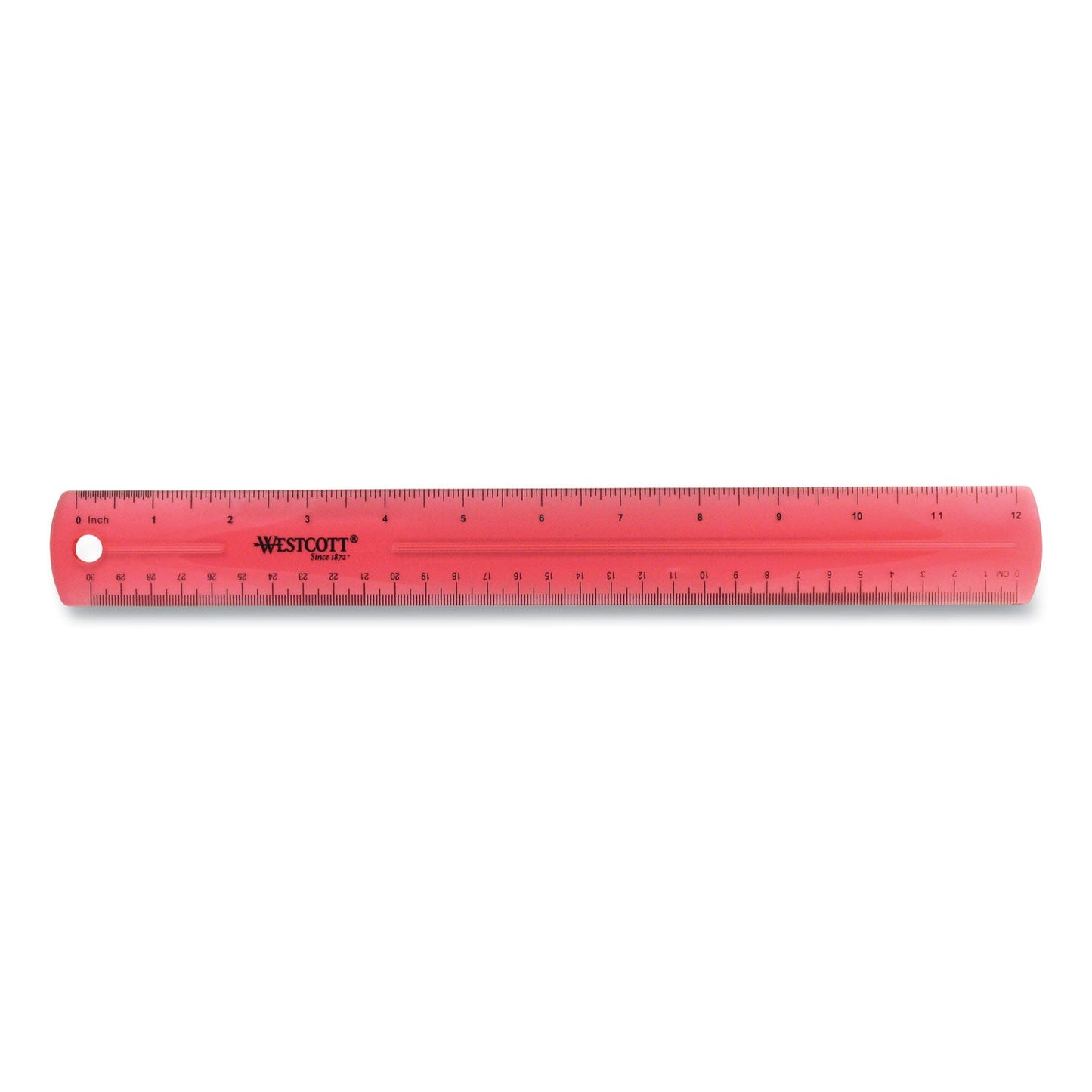 Westcott 12" Jewel Colored Ruler, Standard/Metric, Plastic