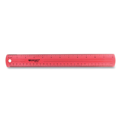 Westcott 12" Jewel Colored Ruler, Standard/Metric, Plastic