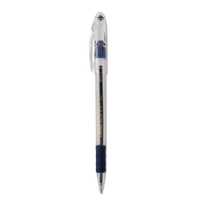 Pentel R.S.V.P. Ballpoint Pen, Stick, Medium 1 mm, Blue Ink, Clear/Blue Barrel, Dozen