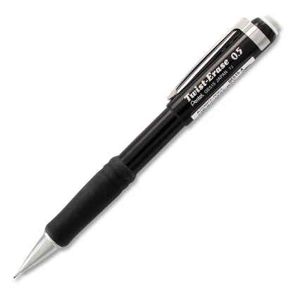 Pentel Twist-Erase III Mechanical Pencil, 0.5 mm, HB (#2.5), Black Lead, Black Barrel