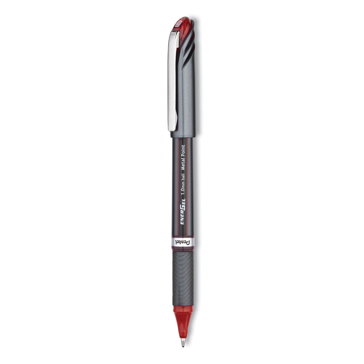 Pentel EnerGel NV Gel Pen, Stick, Bold 1 mm, Red Ink, Red Barrel, Dozen