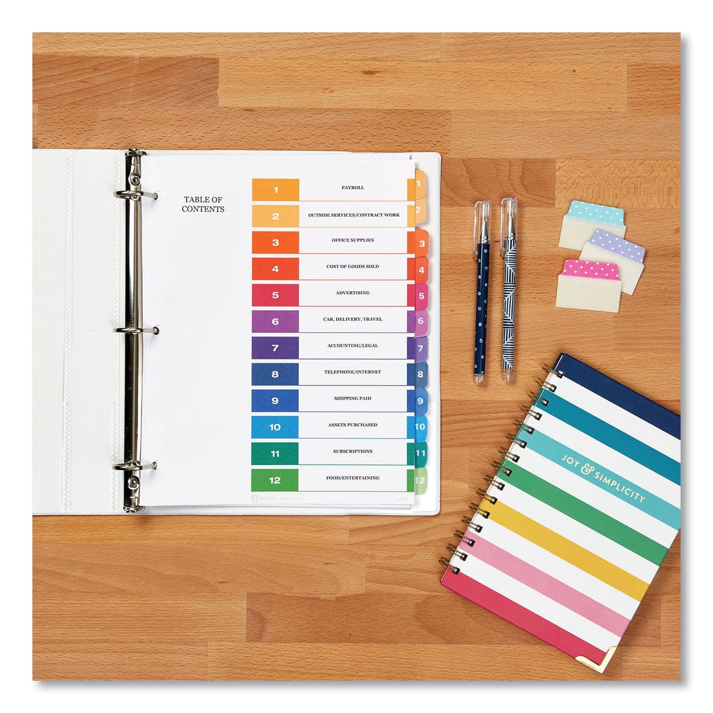 Avery Ultra Tabs Repositionable Tabs, Dot Designs: 2" x 1.5", 1/5-Cut, Assorted Colors, 24/Pack