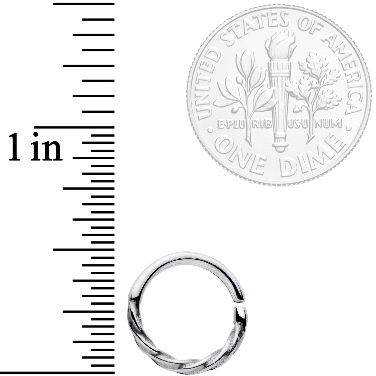 16G 3/8 A Simple Twist Septum Closure Ring