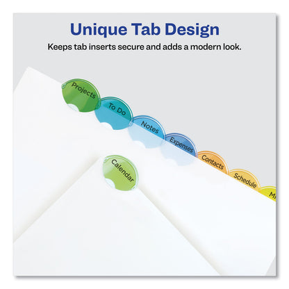 Avery Insertable Style Edge Tab Plastic Dividers, 8-Tab, 11 x 8.5, Translucent, 1 Set