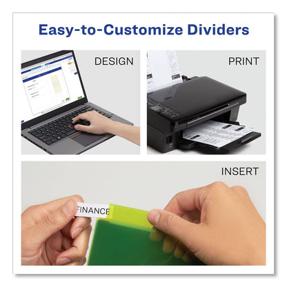 Avery Insertable Big Tab Plastic 2-Pocket Dividers, 8-Tab, 11.13 x 9.25, Assorted, 1 Set