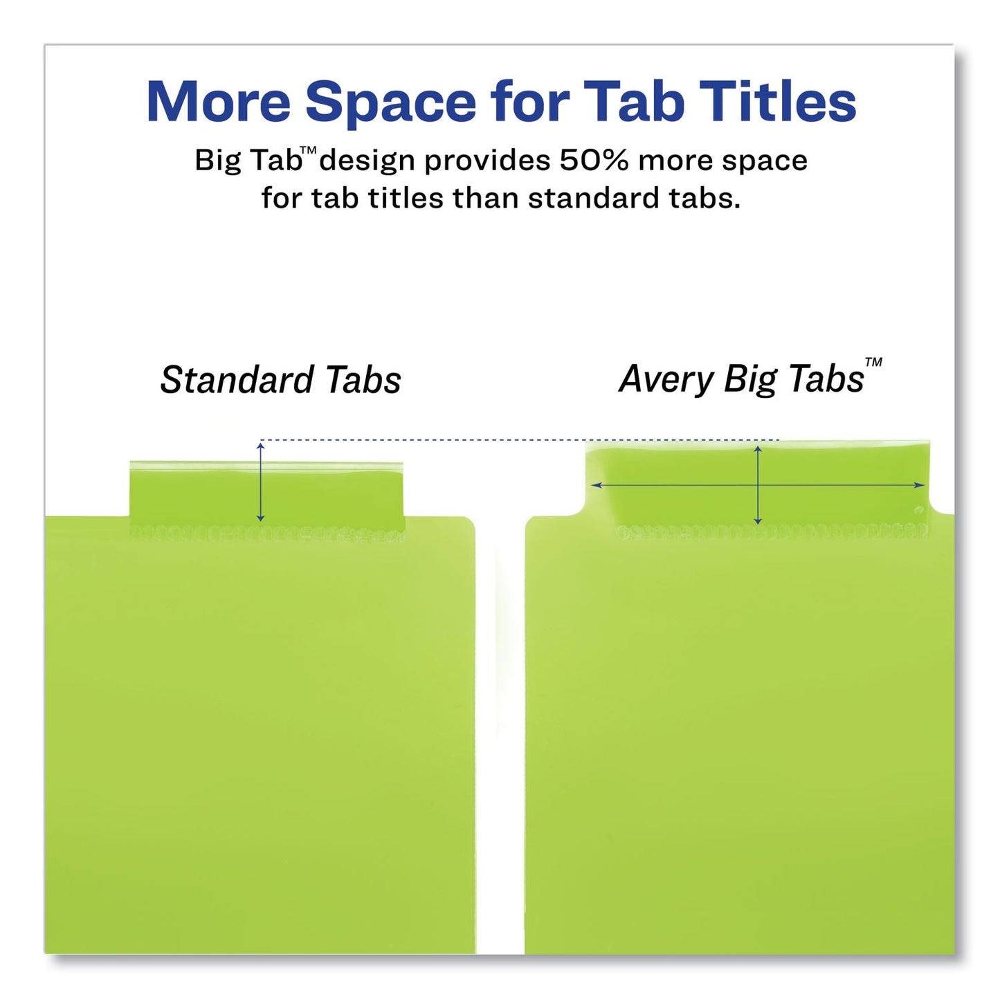 Avery Insertable Big Tab Plastic Three-Pocket Corner Lock Dividers, 5-Tab, 11.13 x 9.25, Assorted, 1 Set