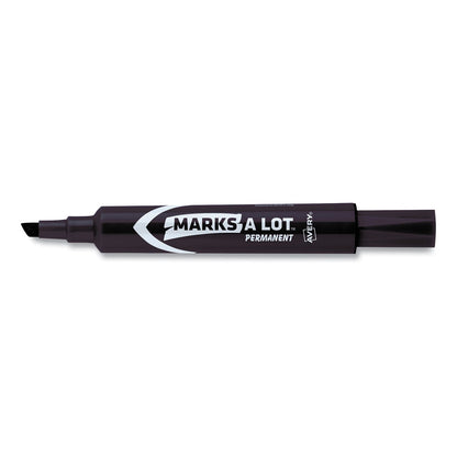 Avery MARKS A LOT Regular Desk-Style Permanent Marker, Broad Chisel Tip, Black, Dozen (7888)