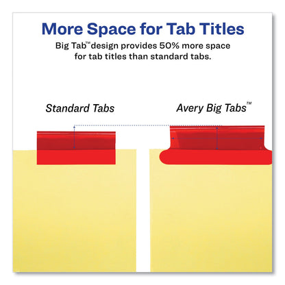 Avery Insertable Big Tab Dividers, 5-Tab, Double-Sided Gold Edge Reinforcing, 11 x 8.5, Buff, Assorted Tabs, 1 Set