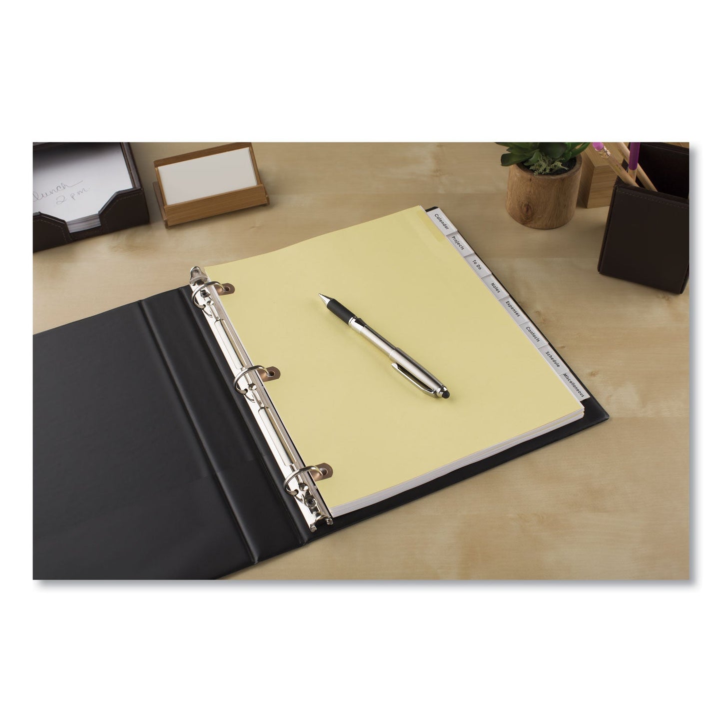 Avery Insertable Big Tab Dividers, 8-Tab, Double-Sided Gold Edge Reinforcing, 11 x 8.5, Buff, Clear Tabs, 1 Set
