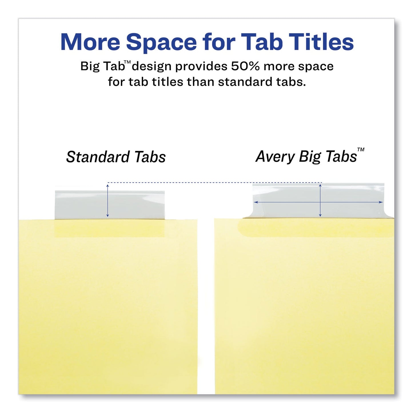 Avery Insertable Big Tab Dividers, 8-Tab, Double-Sided Gold Edge Reinforcing, 11 x 8.5, Buff, Clear Tabs, 1 Set