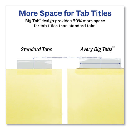 Avery Insertable Big Tab Dividers, 8-Tab, Double-Sided Gold Edge Reinforcing, 11 x 8.5, Buff, Clear Tabs, 1 Set