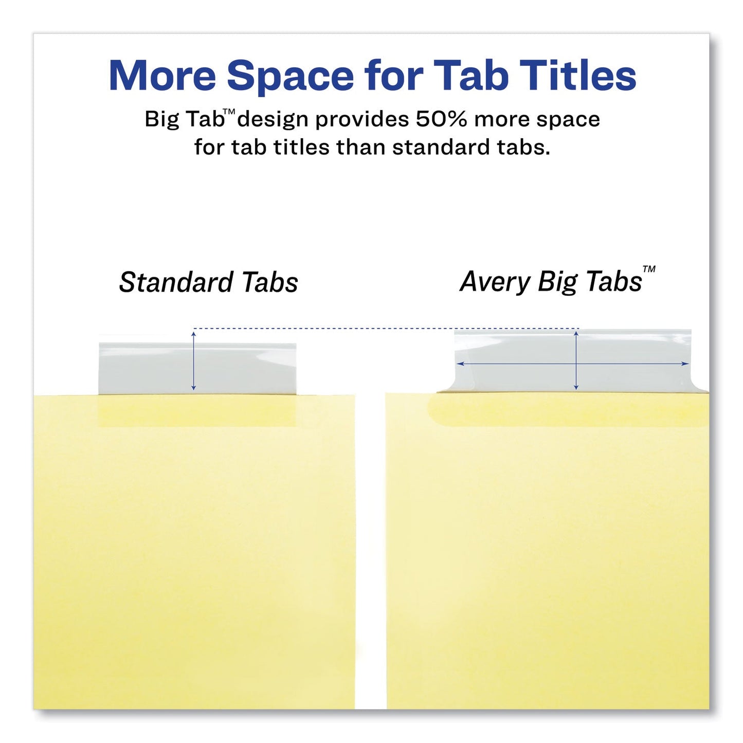 Avery Insertable Big Tab Dividers, 8-Tab, Double-Sided Gold Edge Reinforcing, 11 x 8.5, Buff, Clear Tabs, 1 Set
