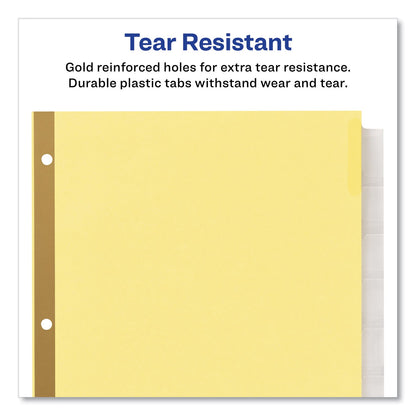 Avery Insertable Big Tab Dividers, 8-Tab, Double-Sided Gold Edge Reinforcing, 11 x 8.5, Buff, Clear Tabs, 24 Sets