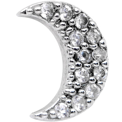 16G 5/16 Clear CZ Gem Crescent Moon Labret Monroe Tragus