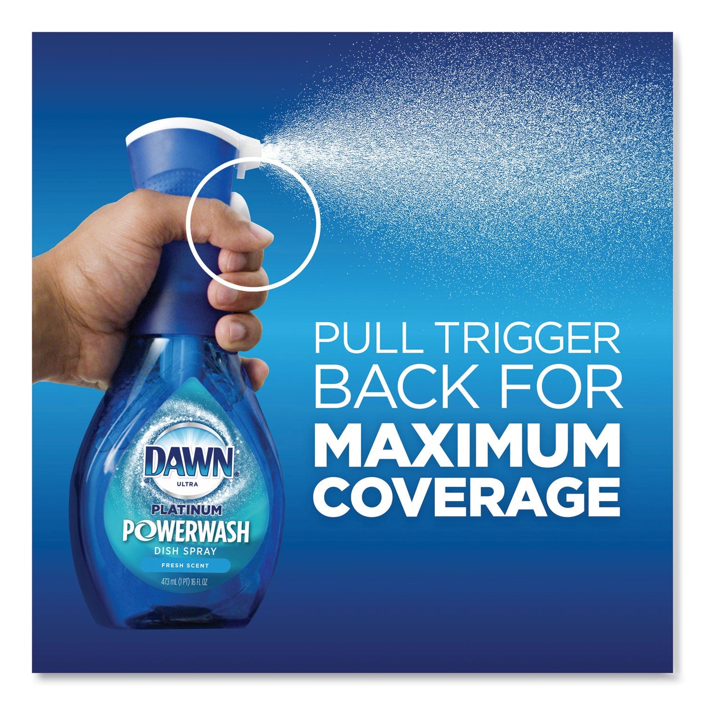 Dawn Platinum Powerwash Dish Spray, Fresh, 16 oz Spray Bottle, 2/Pack, 3 Packs/Carton