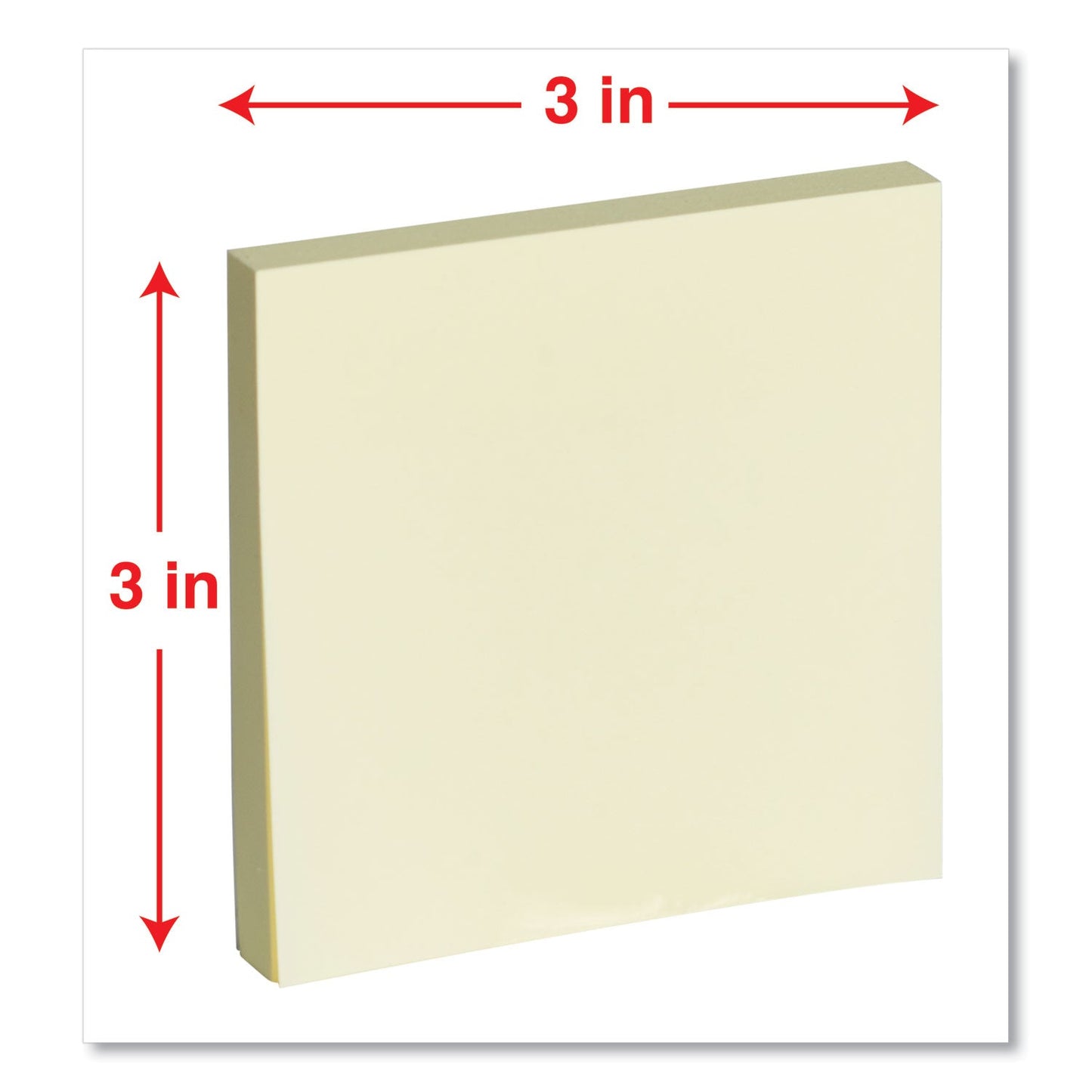 Universal Fan-Folded Self-Stick Pop-Up Note Pads, 3" x 3", Yellow, 100 Sheets/Pad, 12 Pads/Pack