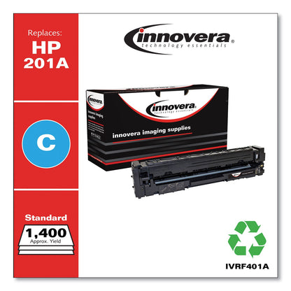 Innovera Remanufactured Cyan Toner, Replacement for 201A (CF401A), 1,400 Page-Yield