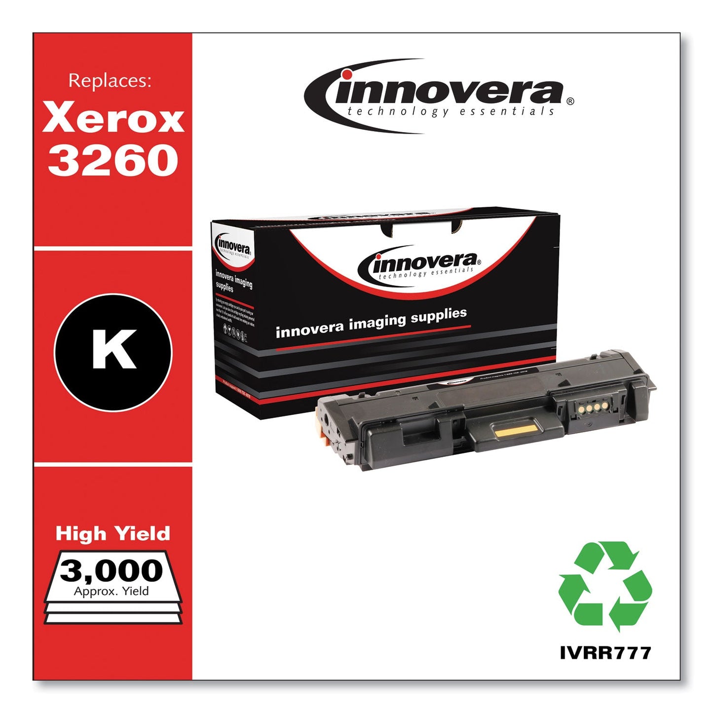 Innovera Remanufactured Black High-Yield Toner, Replacement for 106R02777, 3,000 Page-Yield