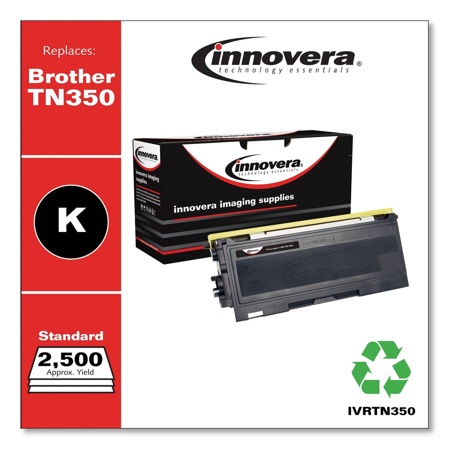 Innovera Remanufactured Black Toner, Replacement for TN350, 2,500 Page-Yield
