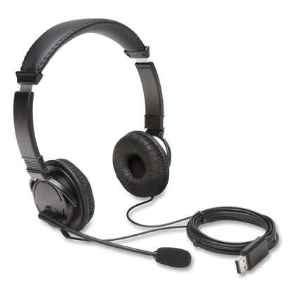 Kensington Hi-Fi Headphones with Microphone, 6 ft Cord, Black
