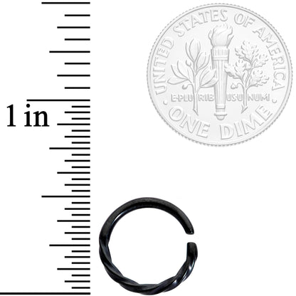 16G 3/8 Black Simply Twisted Closure Ring