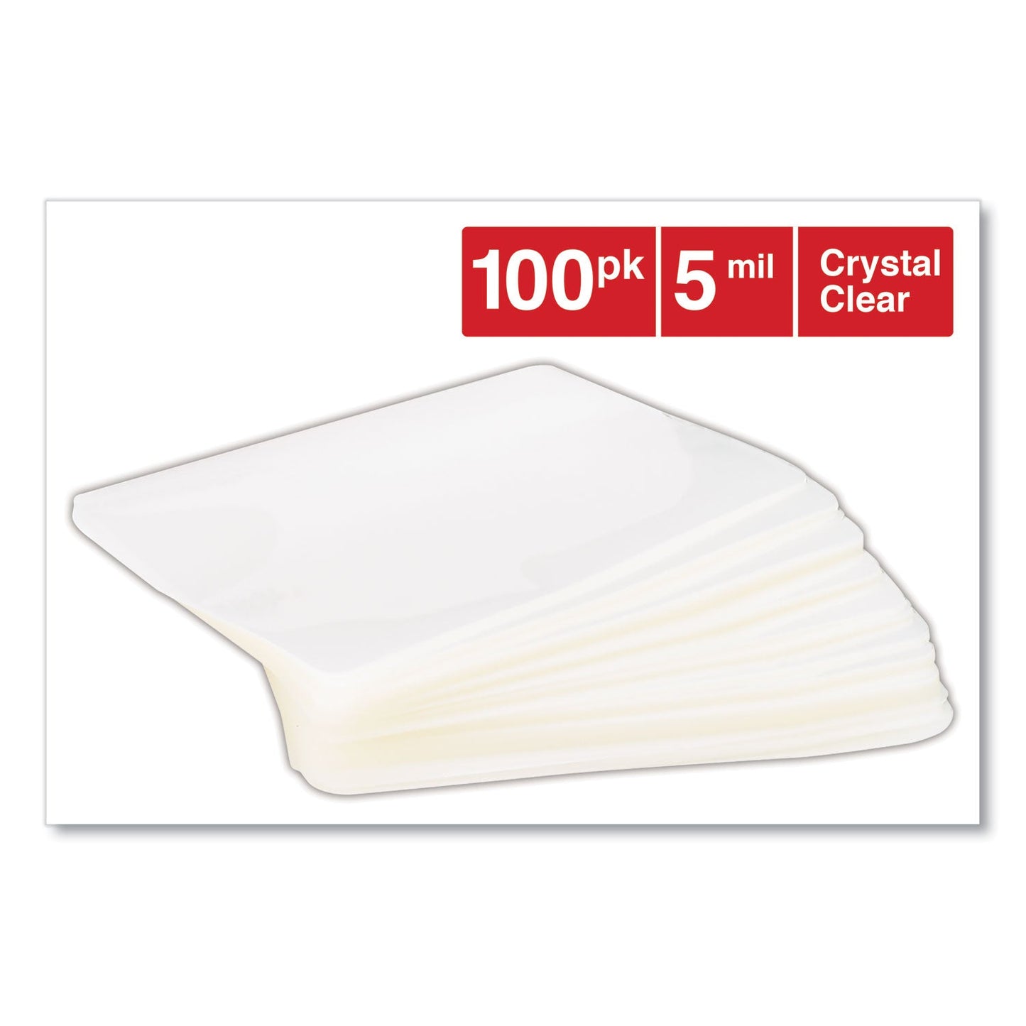 Universal Laminating Pouches, 5 mil, 6.5" x 4.38", Crystal Clear, 100/Box