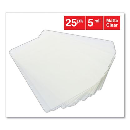 Universal Laminating Pouches, 5 mil, 5.5" x 3.5", Matte Clear, 25/Pack