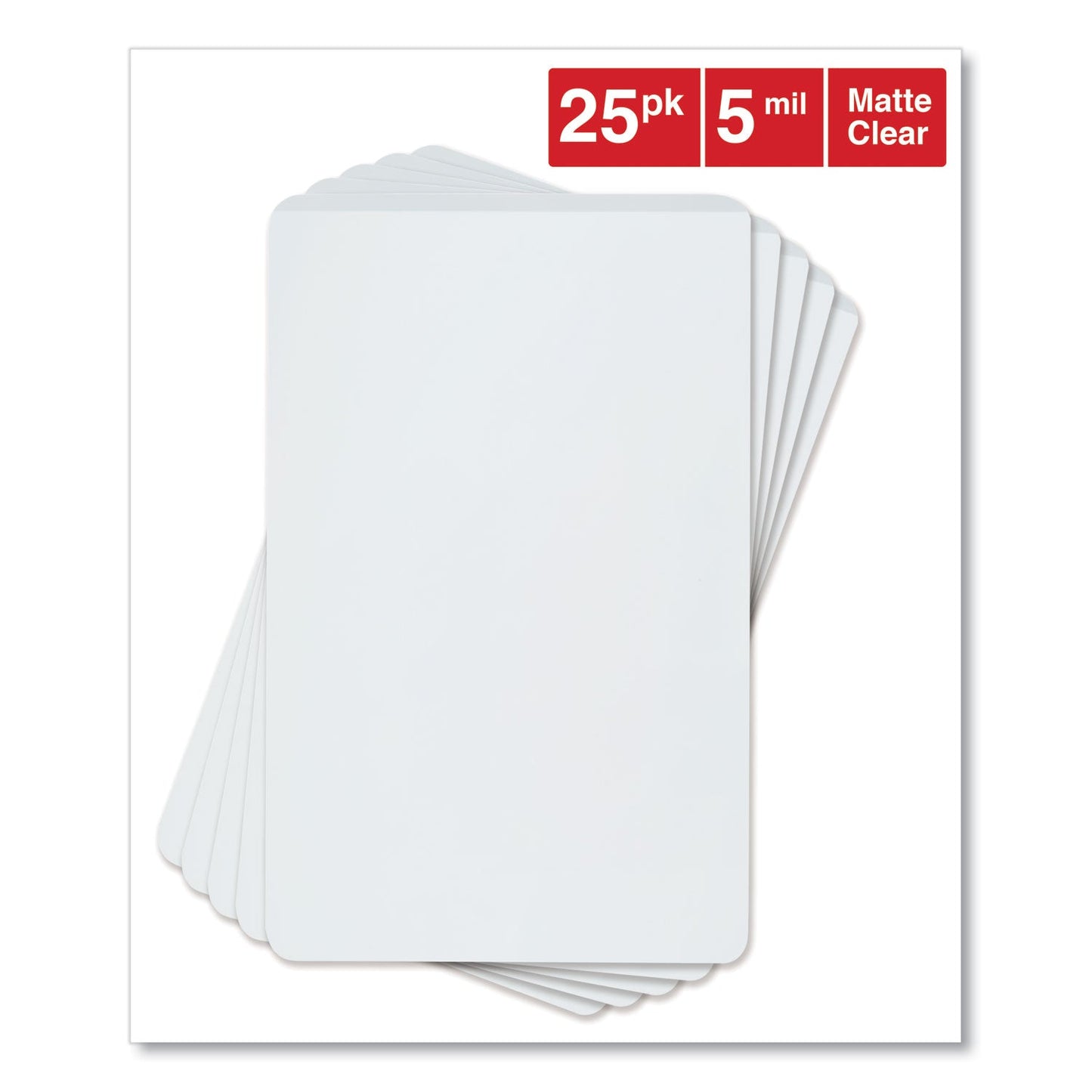 Universal Laminating Pouches, 5 mil, 2.13" x 3.38", Matte Clear, 25/Pack