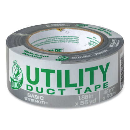 Duck Utility Duct Tape, 3" Core, 1.88" x 55 yds, Silver