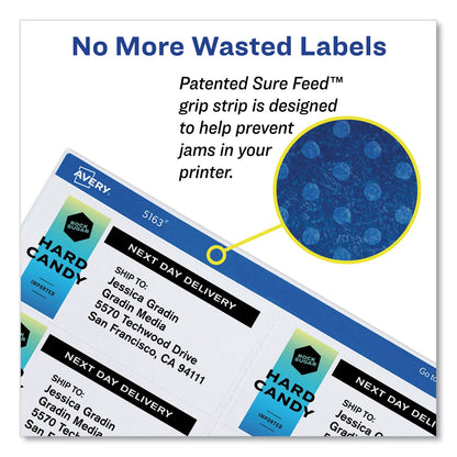Avery Shipping Labels w/ TrueBlock Technology, Laser Printers, 3.5 x 5, White, 4/Sheet, 100 Sheets/Box