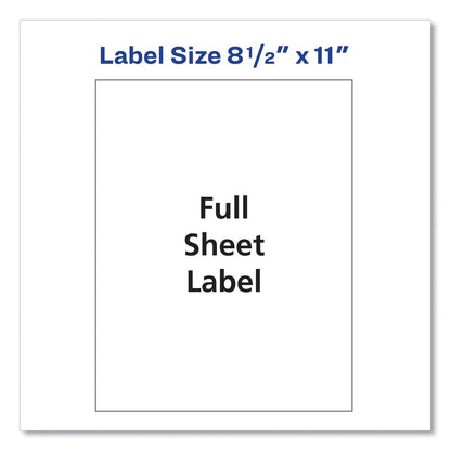 Avery Shipping Labels with TrueBlock Technology, Inkjet Printers, 8.5 x 11, White, 100/Box