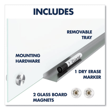 Quartet Brilliance Glass Dry-Erase Boards, 48 x 48, White Surface