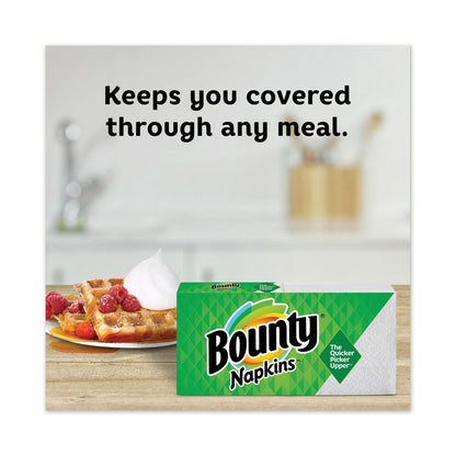 Bounty Quilted Napkins, 1-Ply, 12 1/10 x 12, 6 PK/Print, 6 PK/White, 200/PK, 12 PK/CT
