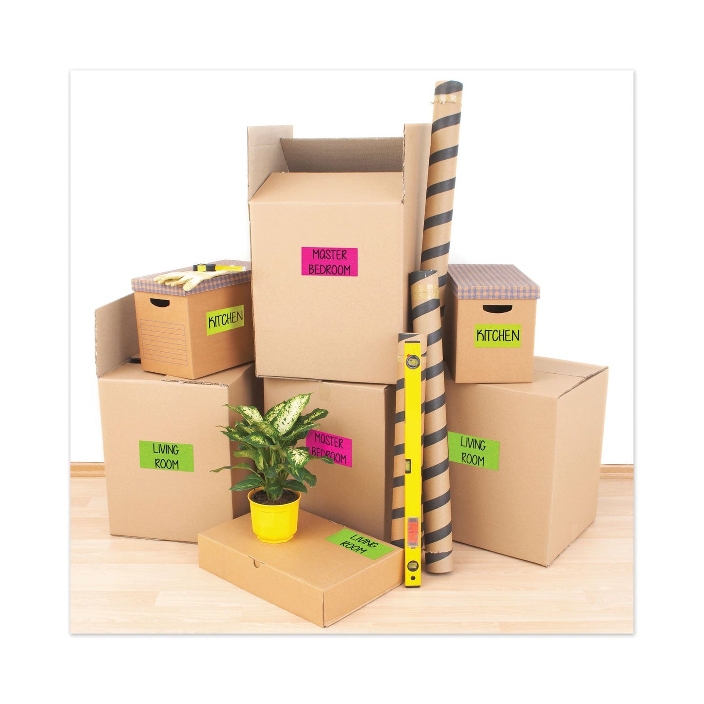 Avery High-Visibility Permanent Laser ID Labels, 2 x 4, Asst. Neon, 150/Pack
