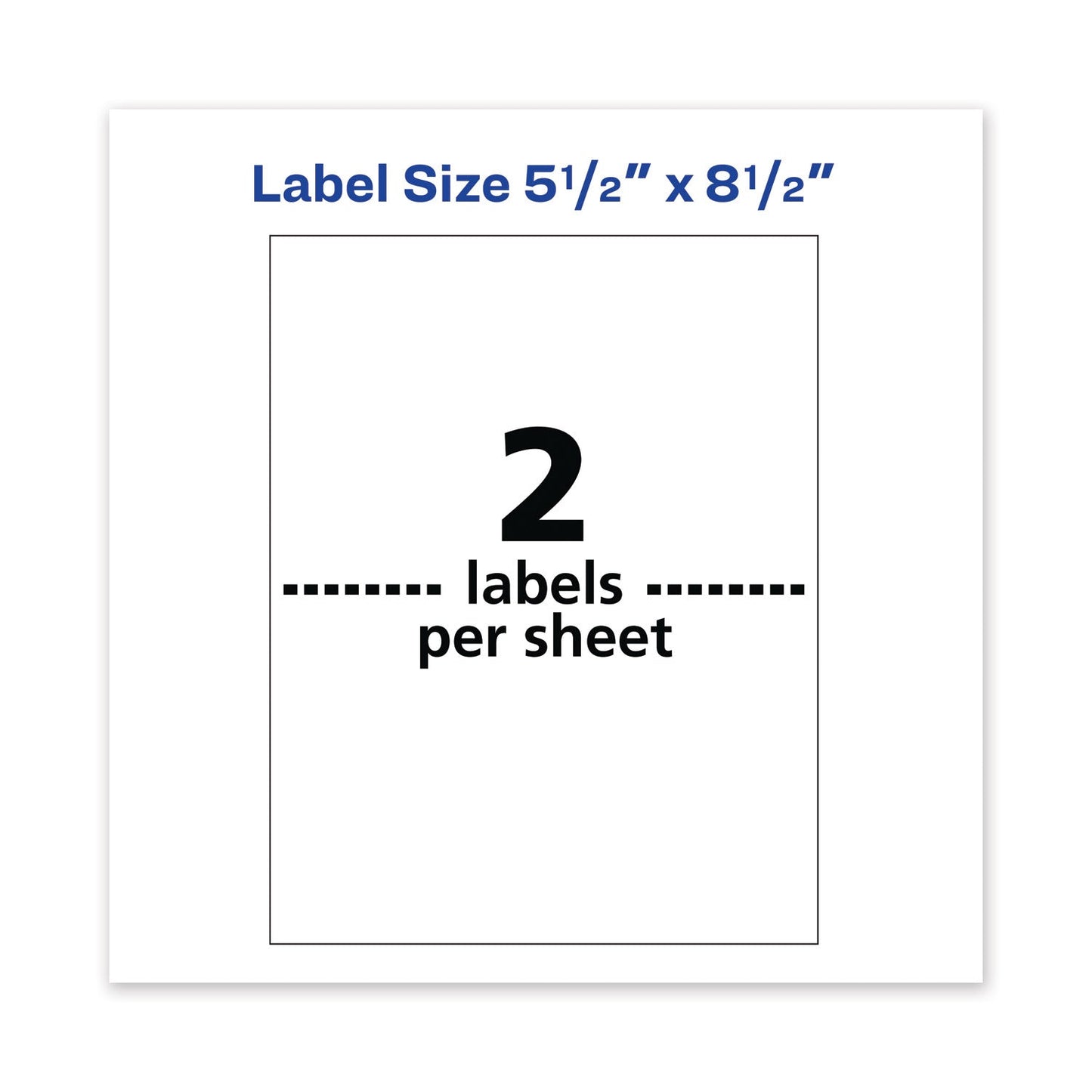 Avery Waterproof Shipping Labels with TrueBlock Technology, Laser Printers, 5.5 x 8.5, White, 2/Sheet, 50 Sheets/Pack