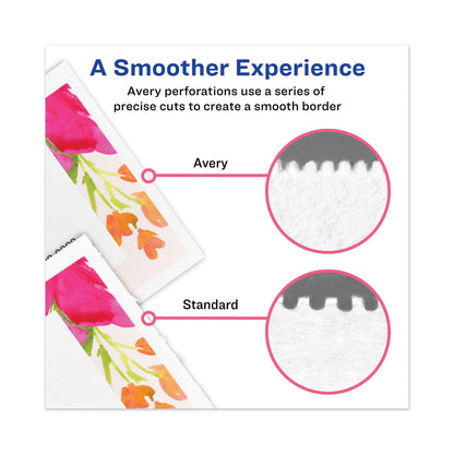 Avery Printable Microperforated Business Cards w/Sure Feed Technology, Laser, 2 x 3.5, White, 250 Cards, 10/Sheet, 25 Sheets/Pack