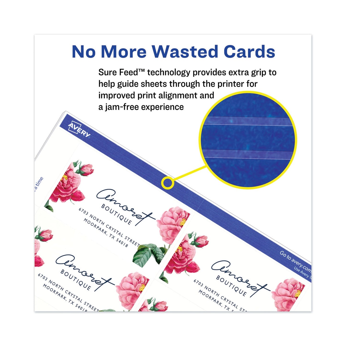 Avery Printable Microperforated Business Cards w/Sure Feed Technology, Laser, 2 x 3.5, Ivory, 250 Cards, 10/Sheet, 25 Sheets/Pack